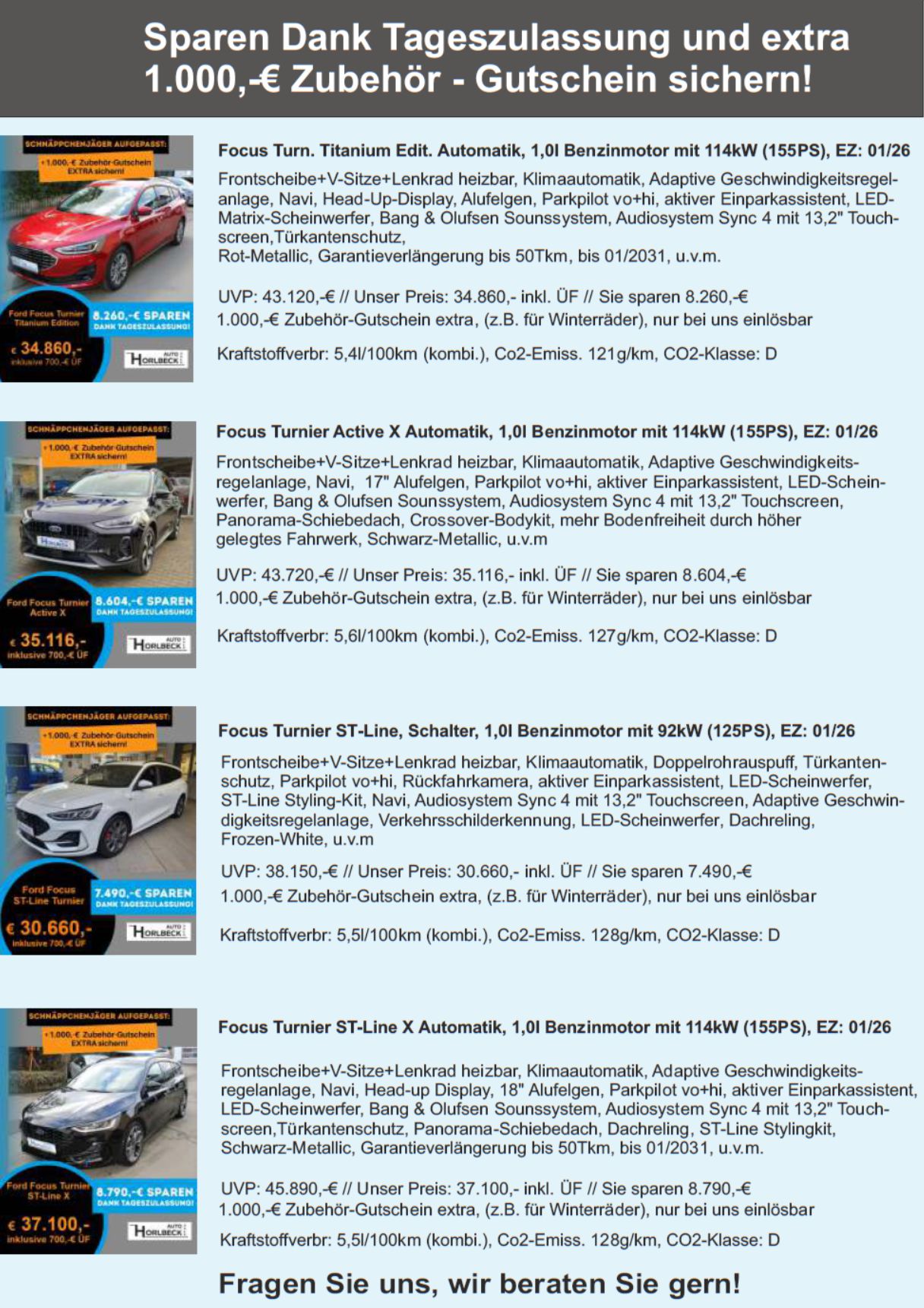 FORD Tageszulassung - Sonderaktion